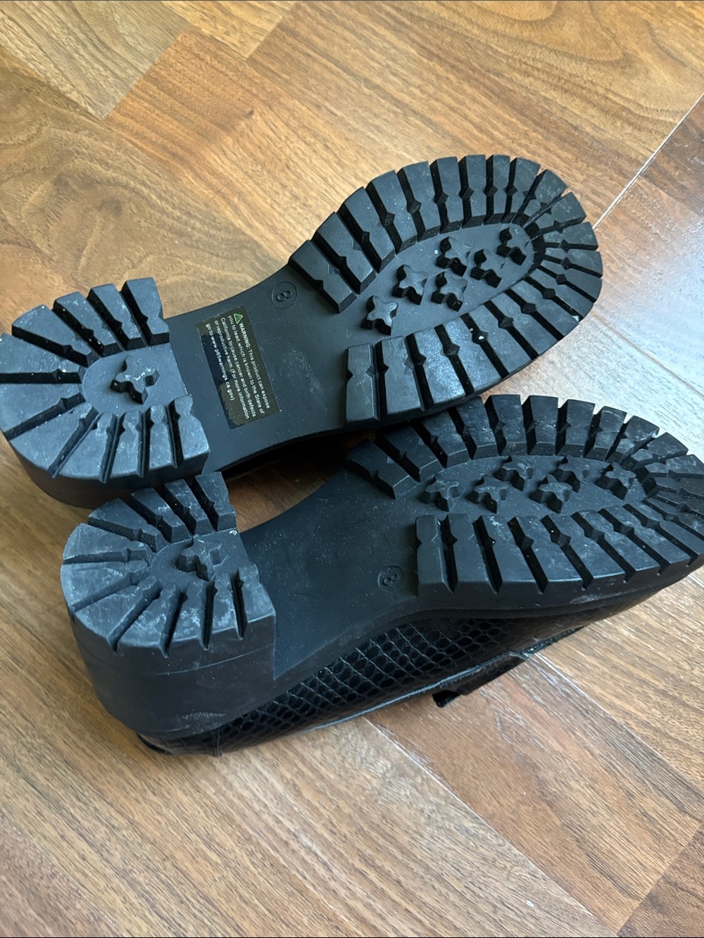New York & Company Black Croc-Embossed Lug Sole Loafers - Picture 3 of 3